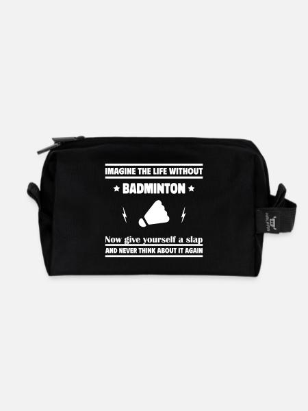 Stell dir ein Leben ohne Badminton - Recycelte Kulturtasche - Schwarz