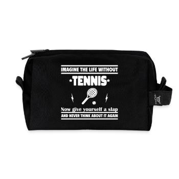 Imaginez une vie sans tennis - Trousse de toilette en tissu recyclé - noir - Devant