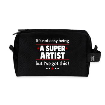 Not easy to be a super artist - Recycled Toiletry Zip Bag - black - Front