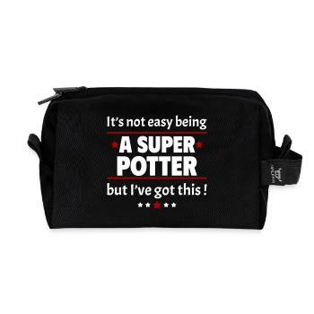 Pas facile d’être un super potier - Trousse de toilette en tissu recyclé - noir - Devant