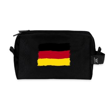 Allemagne couleurs noir rouge or - Trousse de toilette en tissu recyclé - noir - Devant