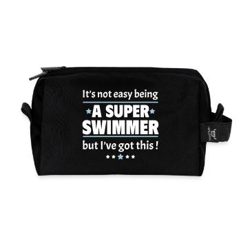 Es ist nicht einfach, ein super Schwimmer zu sein - Recycelte Kulturtasche - Schwarz - Vorne