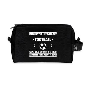 Imagine life without football - Recycled Toiletry Zip Bag - black - Front