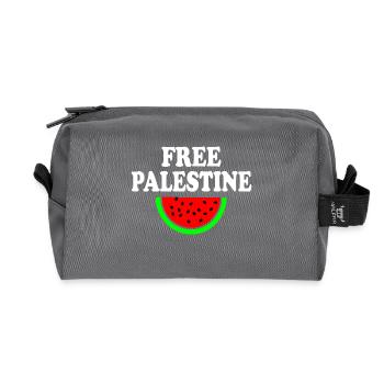 Free palestine - Trousse de toilette en tissu recyclé - anthracite - Devant