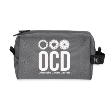 ocd photographer funny - Recycelte Kulturtasche - Anthrazit - Vorne