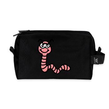 frecher Regenwurm - Recycelte Kulturtasche - Schwarz - Vorne