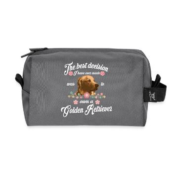 Golden Retriever - Recycelte Kulturtasche - Anthrazit - Vorne