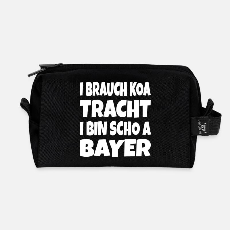 I brauch koa Tracht... - Recycelte Kulturtasche - Schwarz