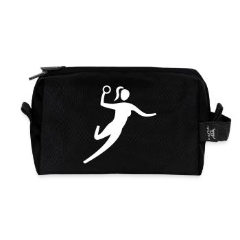 FRAUEN HANDBALL icon - Recycelte Kulturtasche - Schwarz - Vorne