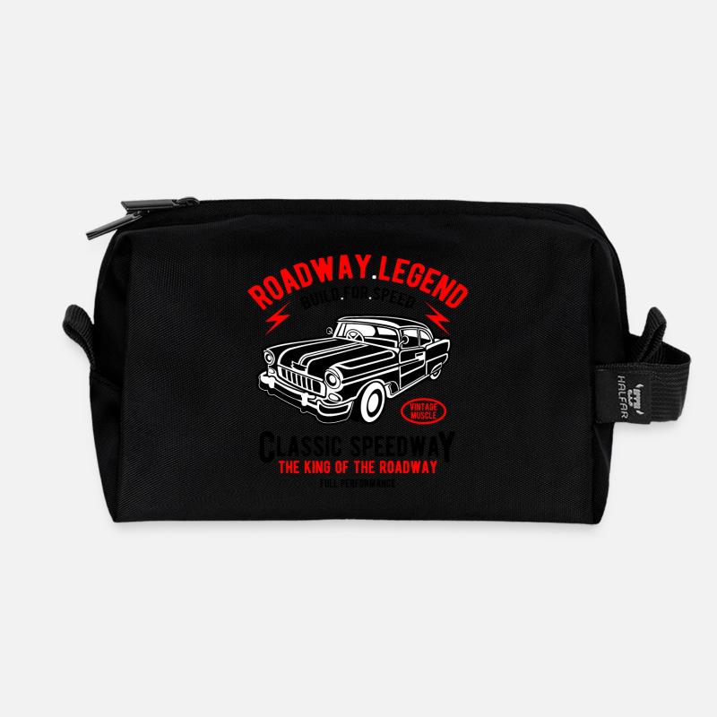 Roadway Legend - Recycled Toiletry Zip Bag - black