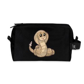 schlange cobra snake serpent viper queue1 - Recycelte Kulturtasche - Schwarz - Vorne