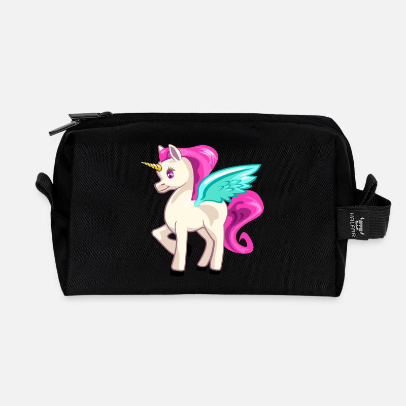 Einhorn Shirt by Frank - Recycelte Kulturtasche - Schwarz