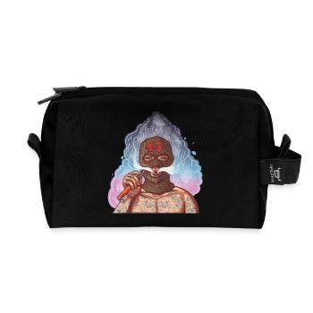 Vape Gangster mit Tattoos und Sturmhaube - Recycelte Kulturtasche - Schwarz - Vorne