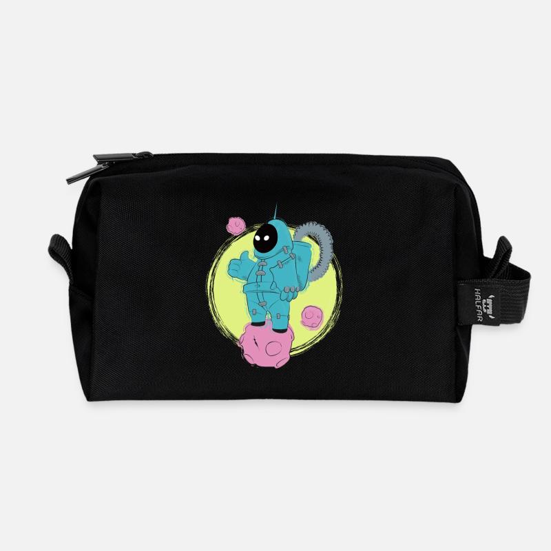 Der gute Astronaut läuft - Recycelte Kulturtasche - Schwarz