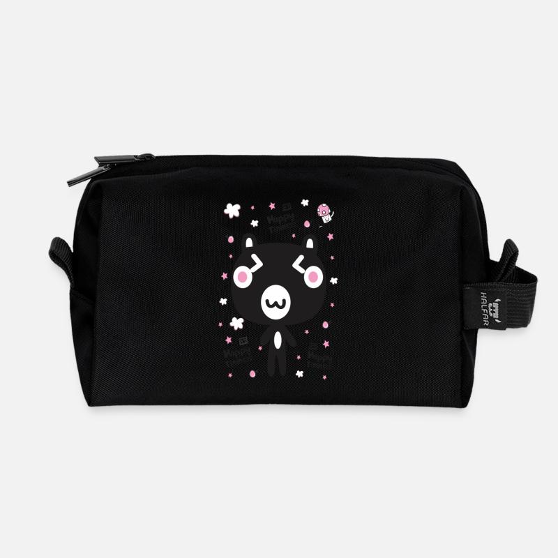 Happy tininess - Recycelte Kulturtasche - Schwarz