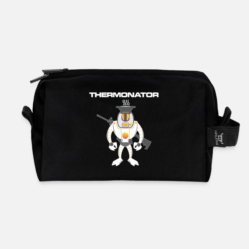 Thermonator Terminator Geschenkidee - Recycelte Kulturtasche - Schwarz