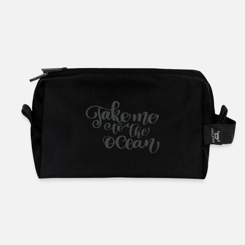 Take me to the Ocean - Recycled Toiletry Zip Bag - black