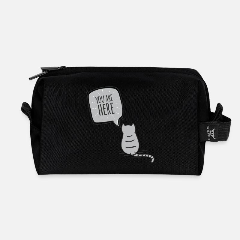 Chat - Trousse de toilette en tissu recyclé - noir