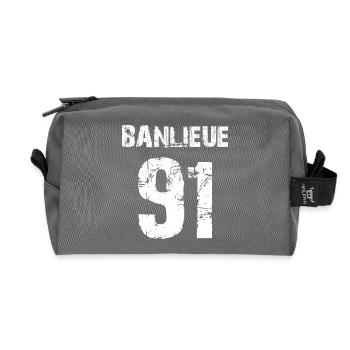 banlieue 91 - Recycled Toiletry Zip Bag - anthracite - Front