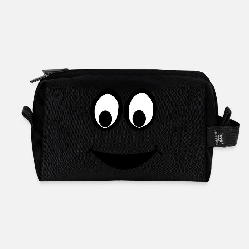 Funny Face, Cartoon Face, Trickfilm, - Recycelte Kulturtasche - Schwarz