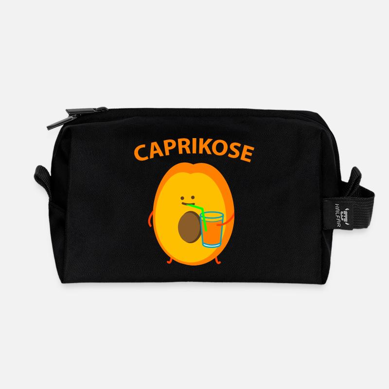 Aprikose auf Capri - Recycelte Kulturtasche - Schwarz