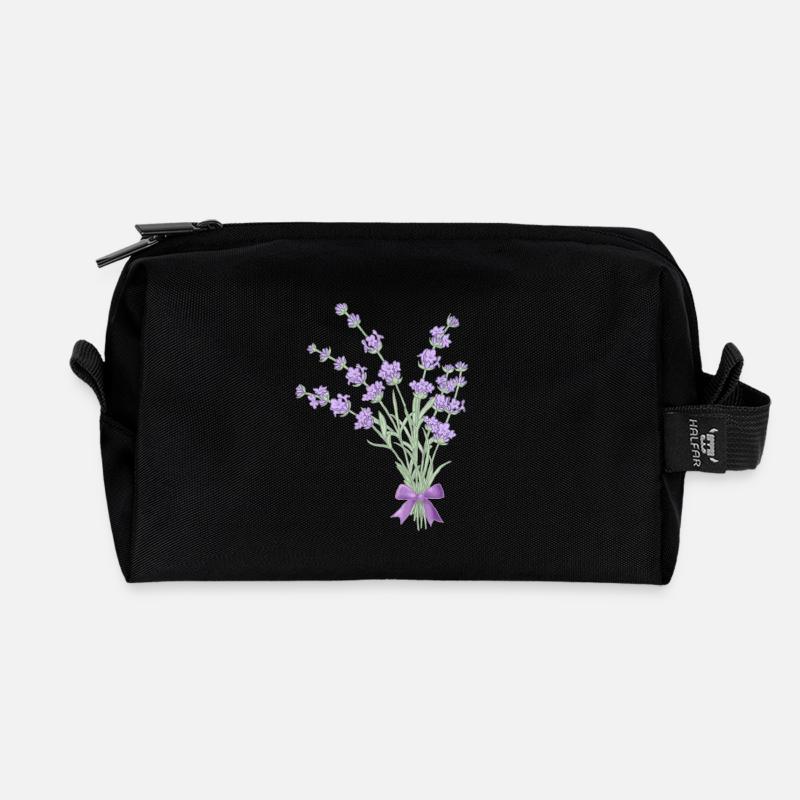 Lavendelstrauss - Recycelte Kulturtasche - Schwarz