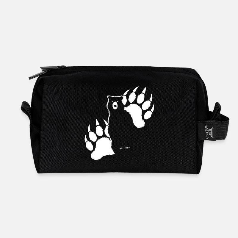 Grizzli-Bär - Recycelte Kulturtasche - Schwarz