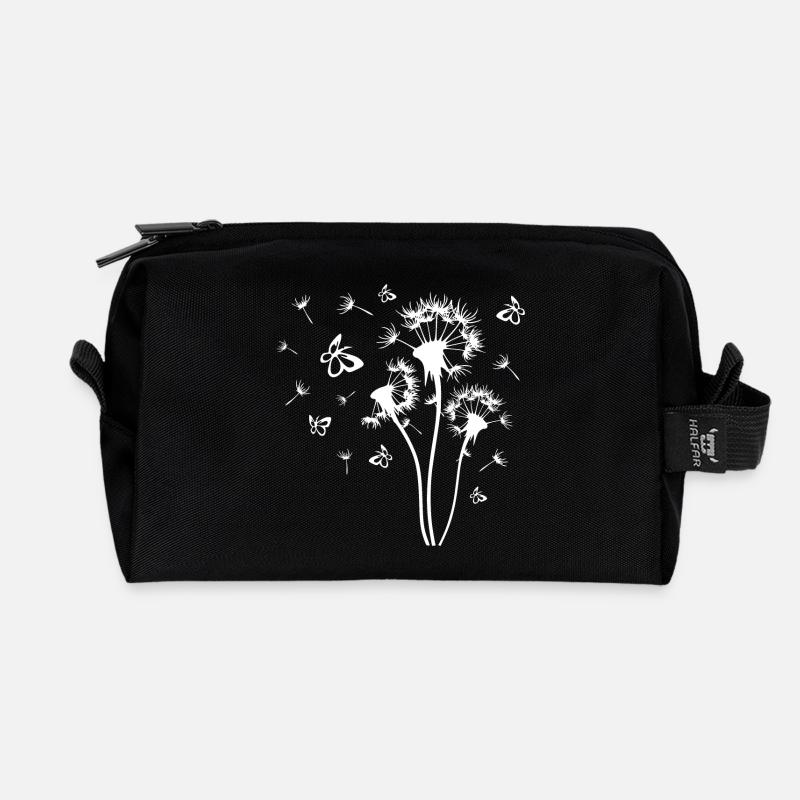 dandelion - Recycled Toiletry Zip Bag - black