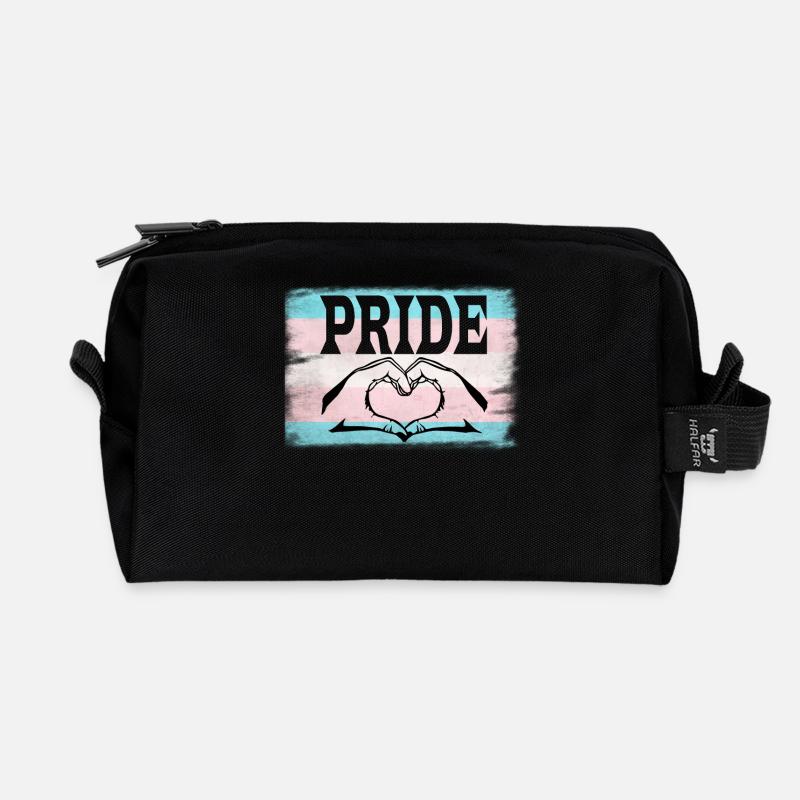 Transgender Pride - Recycled Toiletry Zip Bag - black
