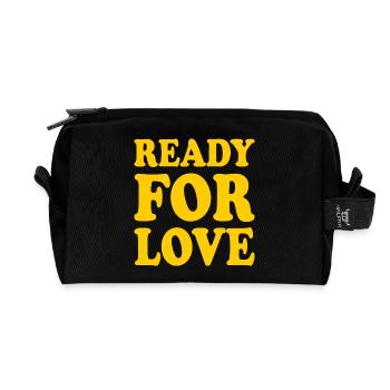 Ready for love - Recycled Toiletry Zip Bag - black - Front