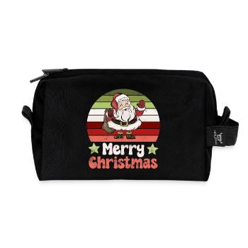 Santa Claus Nikolaus Vintage Nostalgic - Recycled Toiletry Zip Bag - black - Front