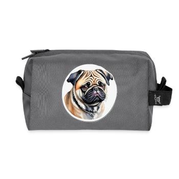 Pug - Recycled Toiletry Zip Bag - anthracite - Front