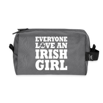 Everyone loves an irish girl - Recycled Toiletry Zip Bag - anthracite - Front