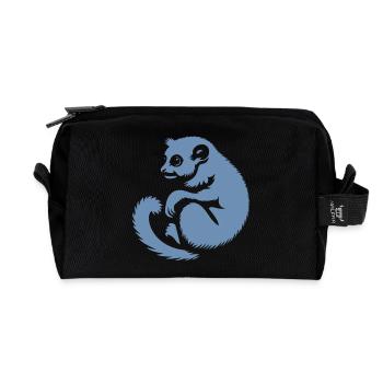 Loris Slowlori Silhouette Säugetier - Recycelte Kulturtasche - Schwarz - Vorne