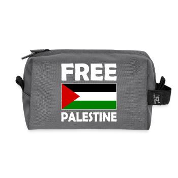 Free palestine - Recycled Toiletry Zip Bag - anthracite - Front