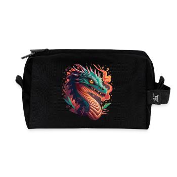 Feuerdrache der Legenden – Mystische Kraft - Recycelte Kulturtasche - Schwarz - Vorne