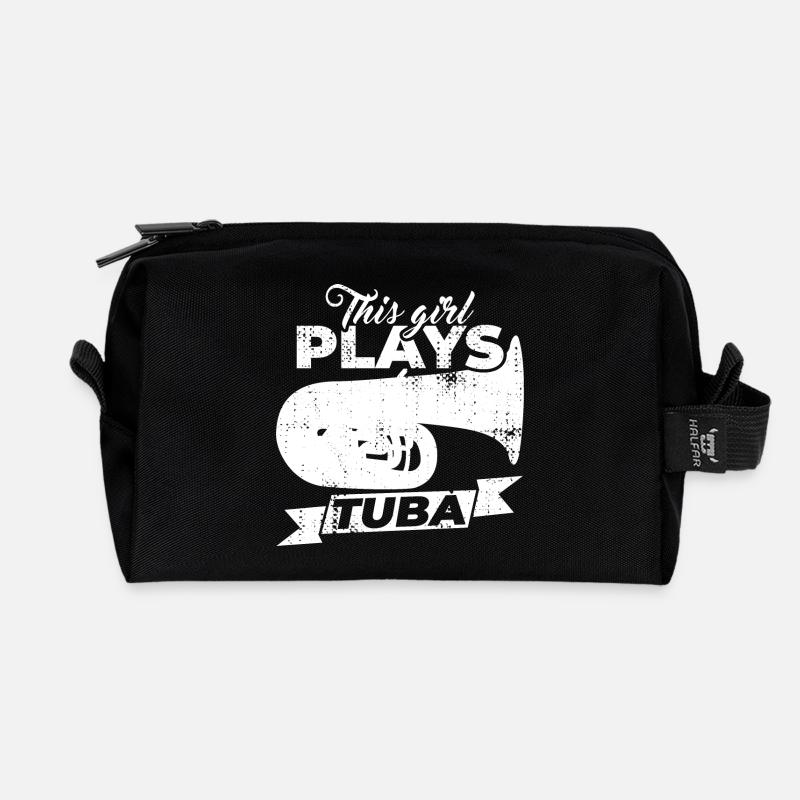 Tuba Mädchen - Recycelte Kulturtasche - Schwarz
