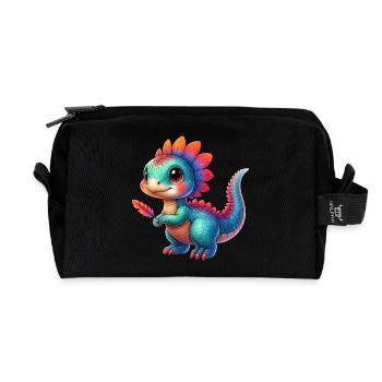 Dinosaurier - Recycelte Kulturtasche - Schwarz - Vorne