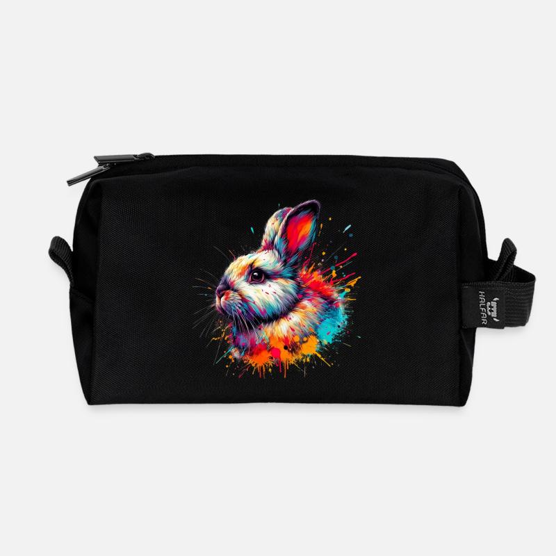 Kaninchen - Recycelte Kulturtasche - Schwarz