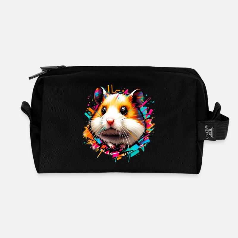 Hamster - Recycelte Kulturtasche - Schwarz