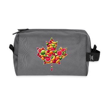 Canadian Maple Leaf Summer Fruit Melon - Recycled Toiletry Zip Bag - anthracite - Front