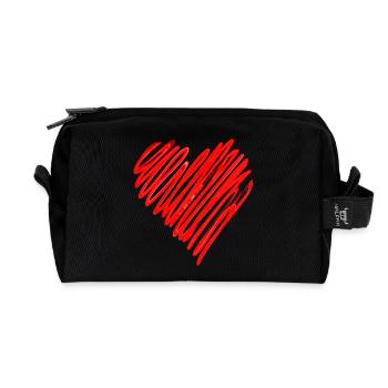 Leidenschaftliches Herz Neon Design - Recycelte Kulturtasche - Schwarz - Vorne