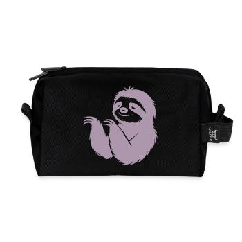 Cool paresseux silhouette portrait visage tête - Trousse de toilette en tissu recyclé - noir - Devant