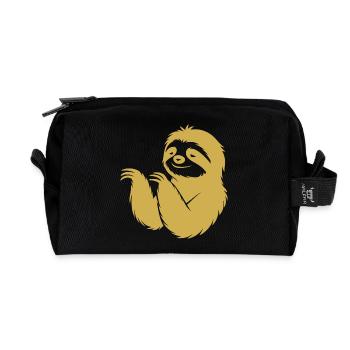 Cool paresseux silhouette portrait visage tête - Trousse de toilette en tissu recyclé - noir - Devant