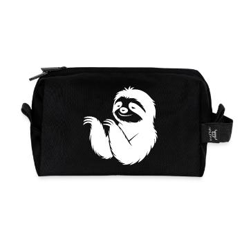 Cool paresseux silhouette portrait visage tête - Trousse de toilette en tissu recyclé - noir - Devant