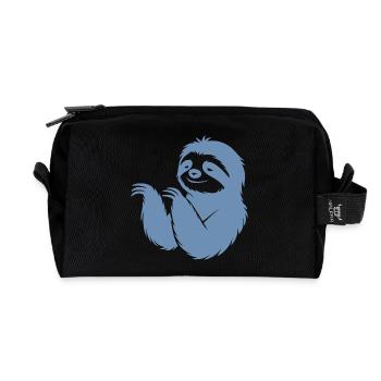Cool paresseux silhouette portrait visage tête - Trousse de toilette en tissu recyclé - noir - Devant