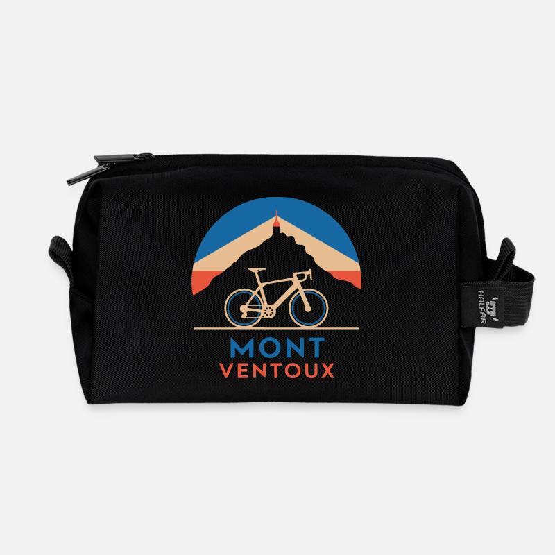 Mont Ventoux mit dem Fahrrad - Recycelte Kulturtasche - Schwarz