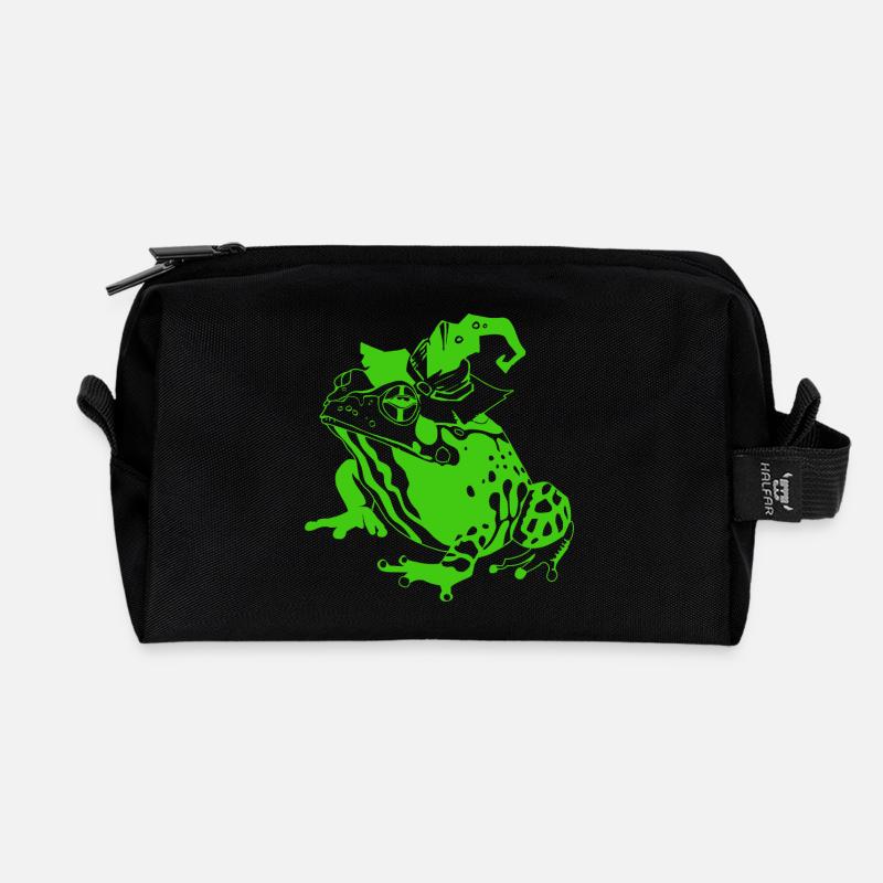 Halloween Frog - Recycelte Kulturtasche - Schwarz