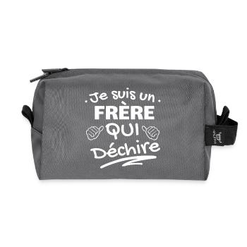Humour Fraternel Affirmé T-shirt - Trousse de toilette en tissu recyclé - anthracite - Devant