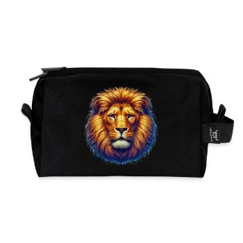 Lion - Recycled Toiletry Zip Bag - black - Front